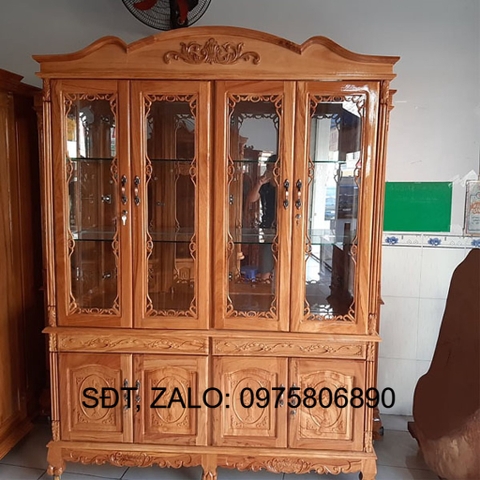 [Trả góp 0%] TỦ RƯỢU GỖ GÕ ĐỎ 160cm x cao 210cm x hông 42cm