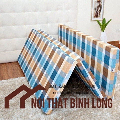 Nệm bông ép - 100% Sơ nguyên sinh Hàn quốc Grand 9 cm - Màu ngẫu nhiên