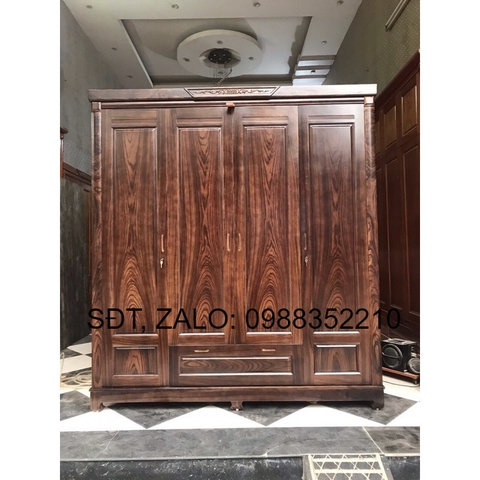 Tủ quần áo 4 cánh gỗ hương