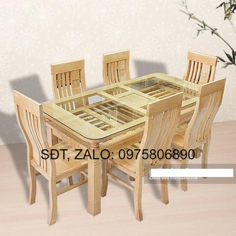 [Trả góp 0%] BÀN ĂN GỖ SỒI 2 TẦNG 6 GHẾ , BỘ BÀN ĂN GỖ CAO CẤP , BỘ BÀN ĂN 6 GHẾ