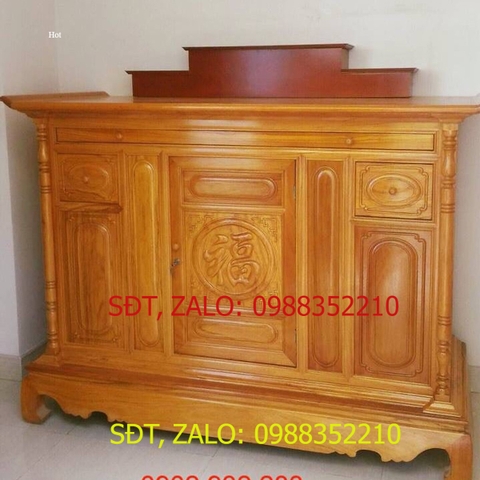 [Trả góp 0%] Tủ thờ gỗ gõ đỏ 1m75, bàn thờ gỗ cao cấp