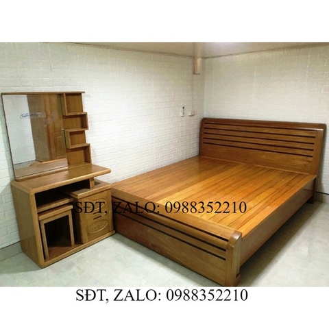 Giường ngủ đinh hương chân cuốn 1m8x2m