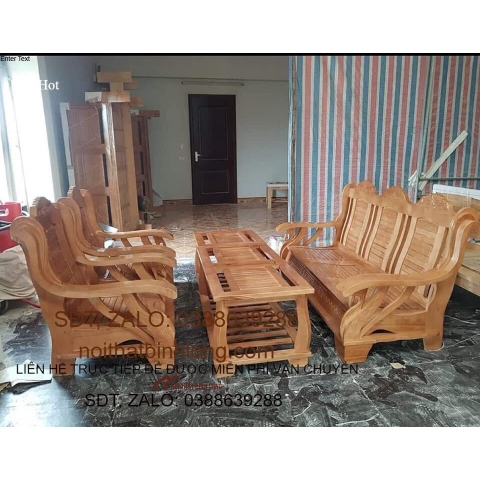 Bàn ghế Phòng Khách gỗ sồi mẫu 93