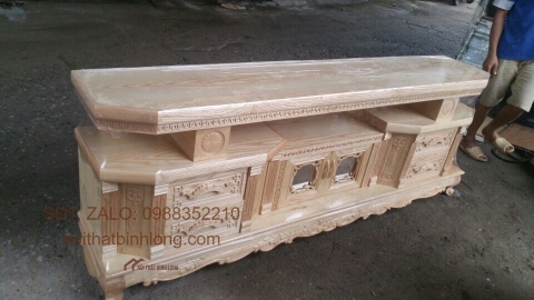 Bộ sofa gỗ sồi màu óc chó nhỏ gọn