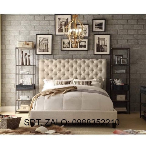 Giường 1m6x2m bọc nệm sang trọng. Kiểu cổ điển