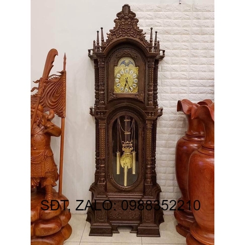Đồng Hồ Tứ Trụ Gỗ Mun Đuôi Công
