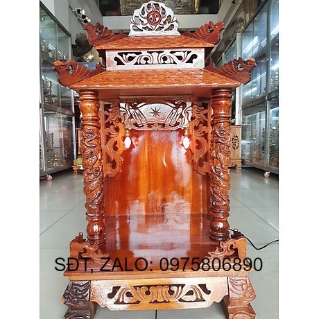 Bàn thờ thần tài ông địa mái ngói 60 x 98cm, bàn thờ gỗ