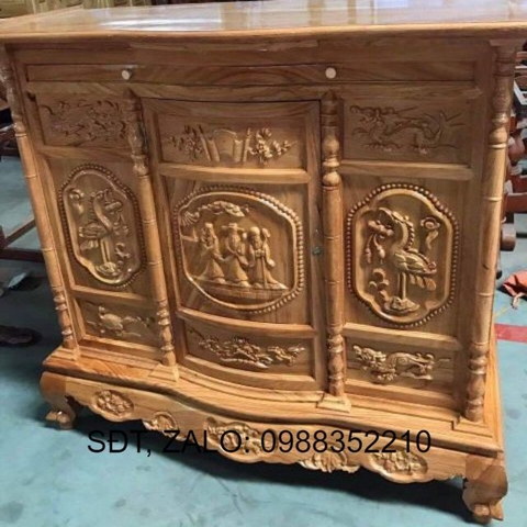 Tủ Thờ Gỗ Gõ 153cm Cánh Cong 0353668524