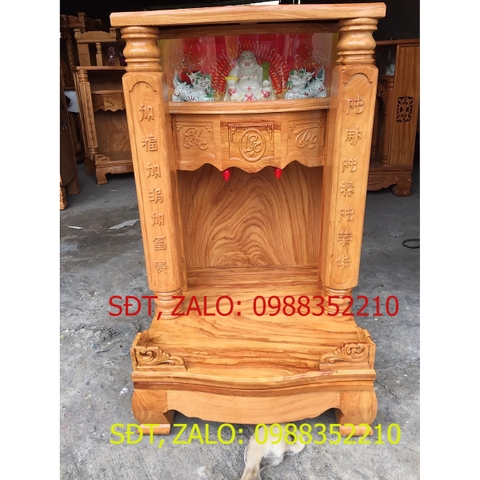 [Trả góp 0%] Bàn thờ ông địa gỗ gõ đỏ có đèn 60 x 98 , bàn thờ ông địa bằng gỗ cao cấp