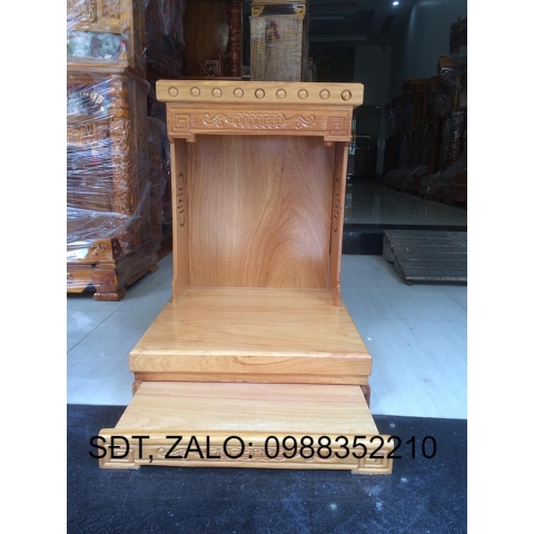 Bàn thờ thần tài ông địa gỗ Gõ Đỏ 48 X 68CM - Nội Thất Bình Long