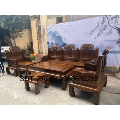 Bàn ghế Âu Á gỗ mun đuôi cong BG185 giá thật