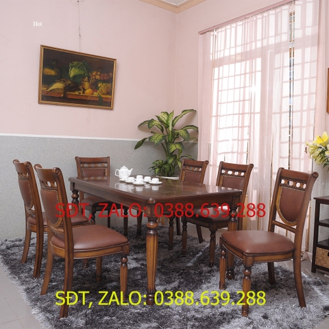 [Freeship][Trả góp 0%] Bộ bàn ăn 4-6-8 ghế Andre BÌNH LONG tùy chọn kích thước