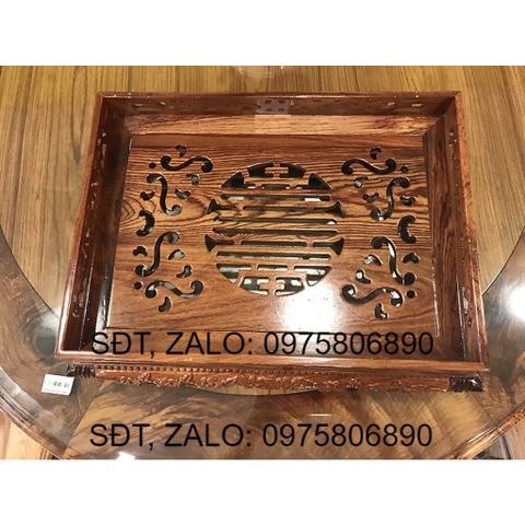 Khay trà gỗ cẩm lai lớn