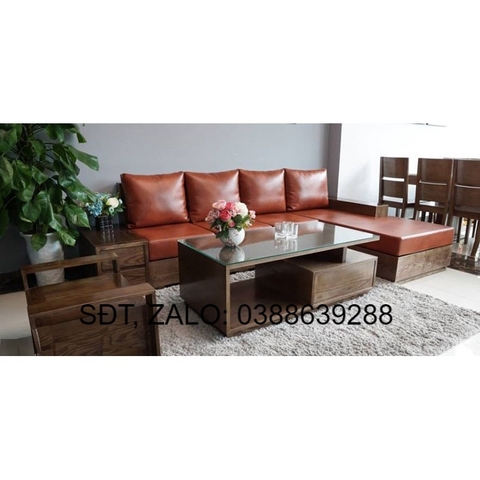 Sofa góc L gỗ sồi Nga BG157 giá thật