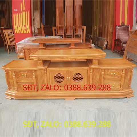 [Trả góp 0%] KỆ TIVI GỖ GÕ ĐỎ 2m2 , kệ gỗ để tivi , tủ gỗ trang trí phòng khách