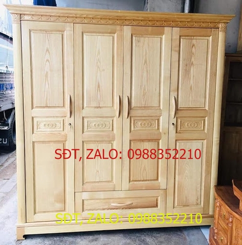 [Trả góp 0%] Tủ quần áo gỗ Sồi , tủ đựng treo quần áo bằng gỗ thịt , tủ áo