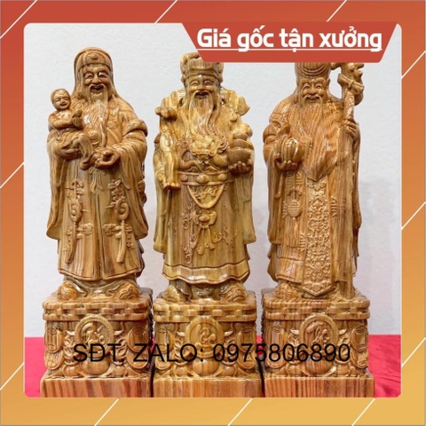 vip Tượng tam đa gỗ huyết long (máu rồng),phúc lộc thọ tượng phong thủy cao 30cm - 40cm
