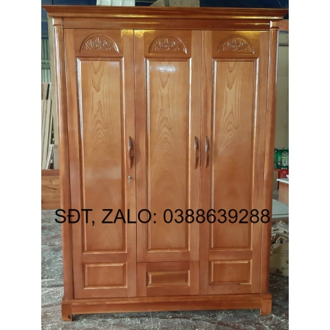 Tủ quần áo gỗ soan đào 3 cánh phòng ngủ giá thật