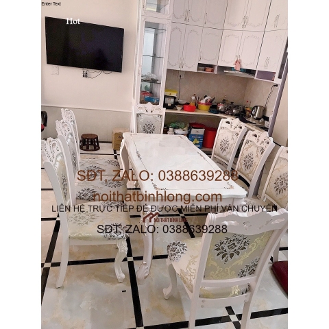 Bàn ghế ăn mặt đá kiểu Pháp
