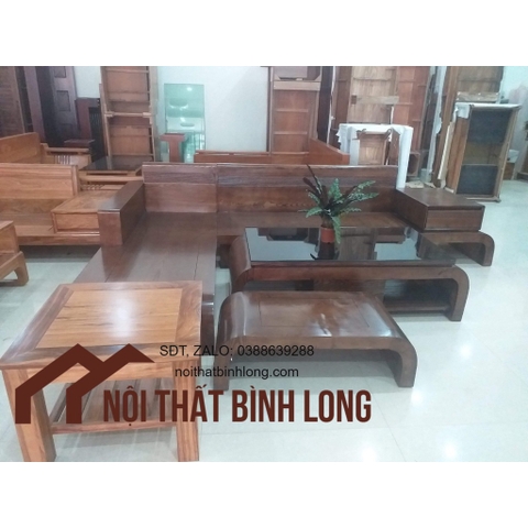 Bộ ghế sofa gỗ phòng khách gỗ sồi 2m7 x 2m Nội thất phòng khách - nội thất sang trọng