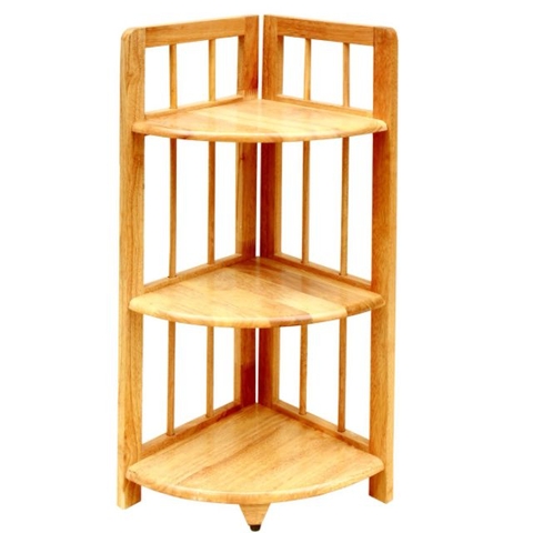 Kệ góc 3 tầng làm bằng gỗ tự nhiên