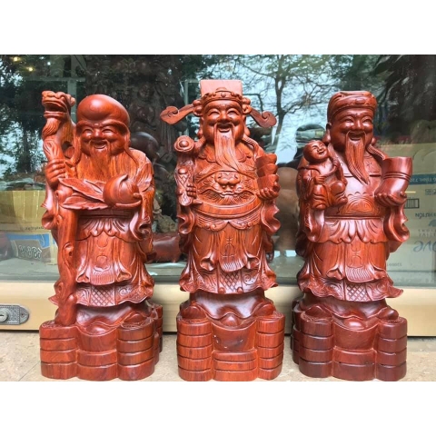 Nội Thất Bộ Tượng Tam Đa Phúc Lộc Thọ Gỗ Hương Kt 40 13 5 10Cm Shop Đồ Gỗ Nhân Ái