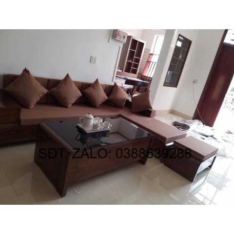 Sofa góc L chân bệt sồi Nga BG168 giá thật