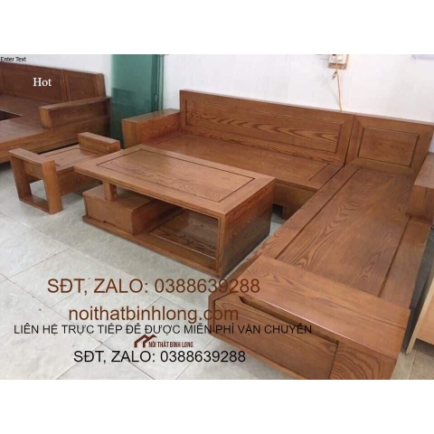 Bàn ghế sofa phòng khách gỗ sồi Nga mã M8