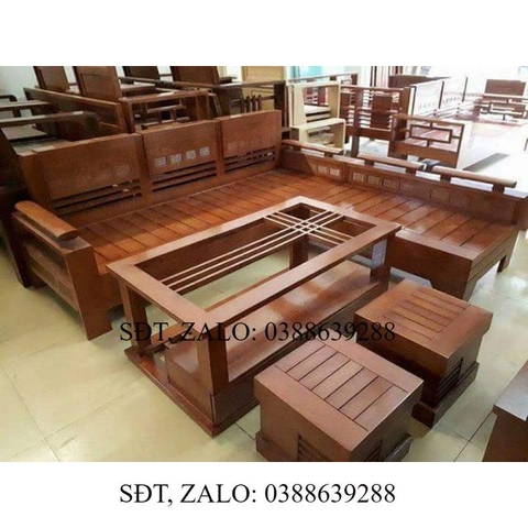 Bộ bàn ghế phòng khách góc gỗ sồi nga 03
