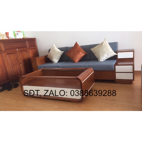 Bộ bàn ghế Sofa văng gỗ sồi Nga BG204 giá thật