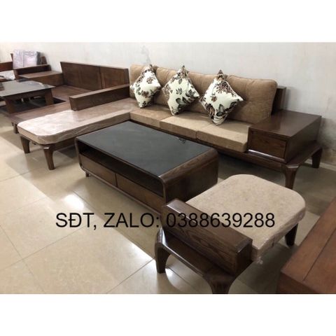Sofa gỗ góc L chân hươu sồi Nga BG061 giá thật