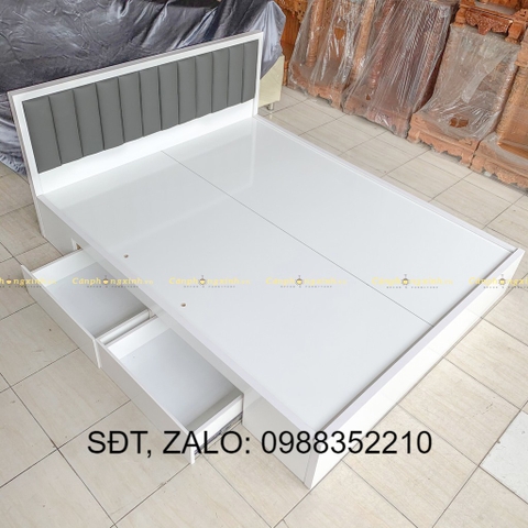 Giường ngủ bọc nệm gỗ MDF 2 hộc kéo CPX-G37