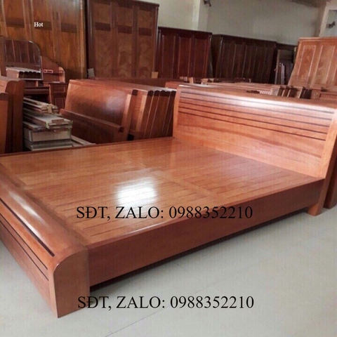 Giường ngủ xoan đào chân cuốn rát phản