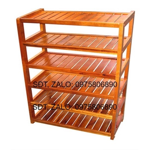 Kê Giay Dep 6 Tâng Dai 80 cm Gô Cao Su , kệ để dày dép , kệ gỗ dày dép hàng xuất khẩu