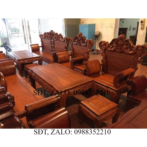 Bộ Bàn Ghế Hoàng Gia gỗ hương vân