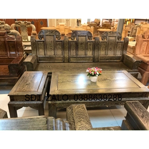 Bộ bàn ghế gỗ mun phòng khách sang trọng giá thật