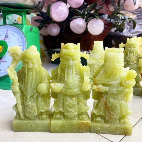Bộ tượng Tam Đa Phúc Lộc Thọ phong thủy đá ngọc Onyx - Cao 20 cm