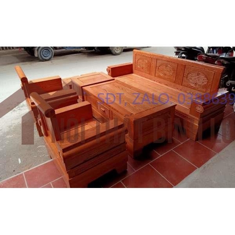 Bàn ghế đối pháo gỗ sồi Nga