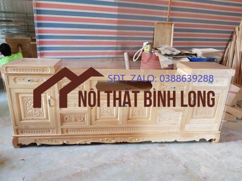 Kệ tivi gỗ sồi Nga 2m2