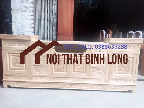 Kệ tivi gỗ sồi Nga 2m2