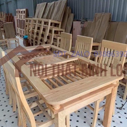 Bộ bàn ăn gỗ sồi