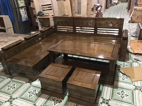 Bộ bàn ghế sồi xám