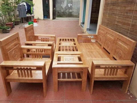 Bộ bàn ghế gỗ sồi Nga