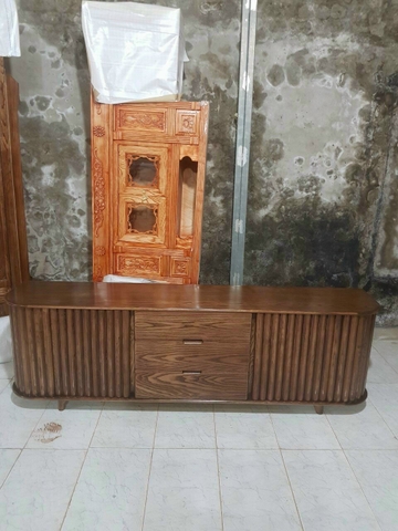 Kệ tivi gỗ sồi xám