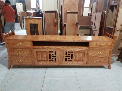 Kệ tivi gỗ sồi 2m2