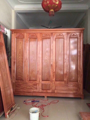 Tủ quần áo gỗ xoan đào 5 cánh