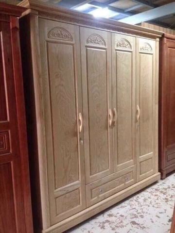 Tủ quần áo gỗ sồi 4 cánh