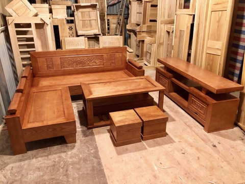 Bộ bàn ghế gỗ sồi Nga