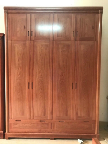 tủ quần áo gỗ hương 4 cánh cao 2m6 phòng ngủ
