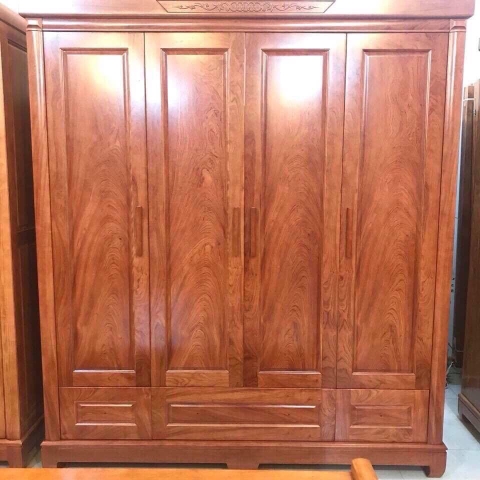 Tủ quần áo gỗ hương xám 4 cánh phòng ngủ